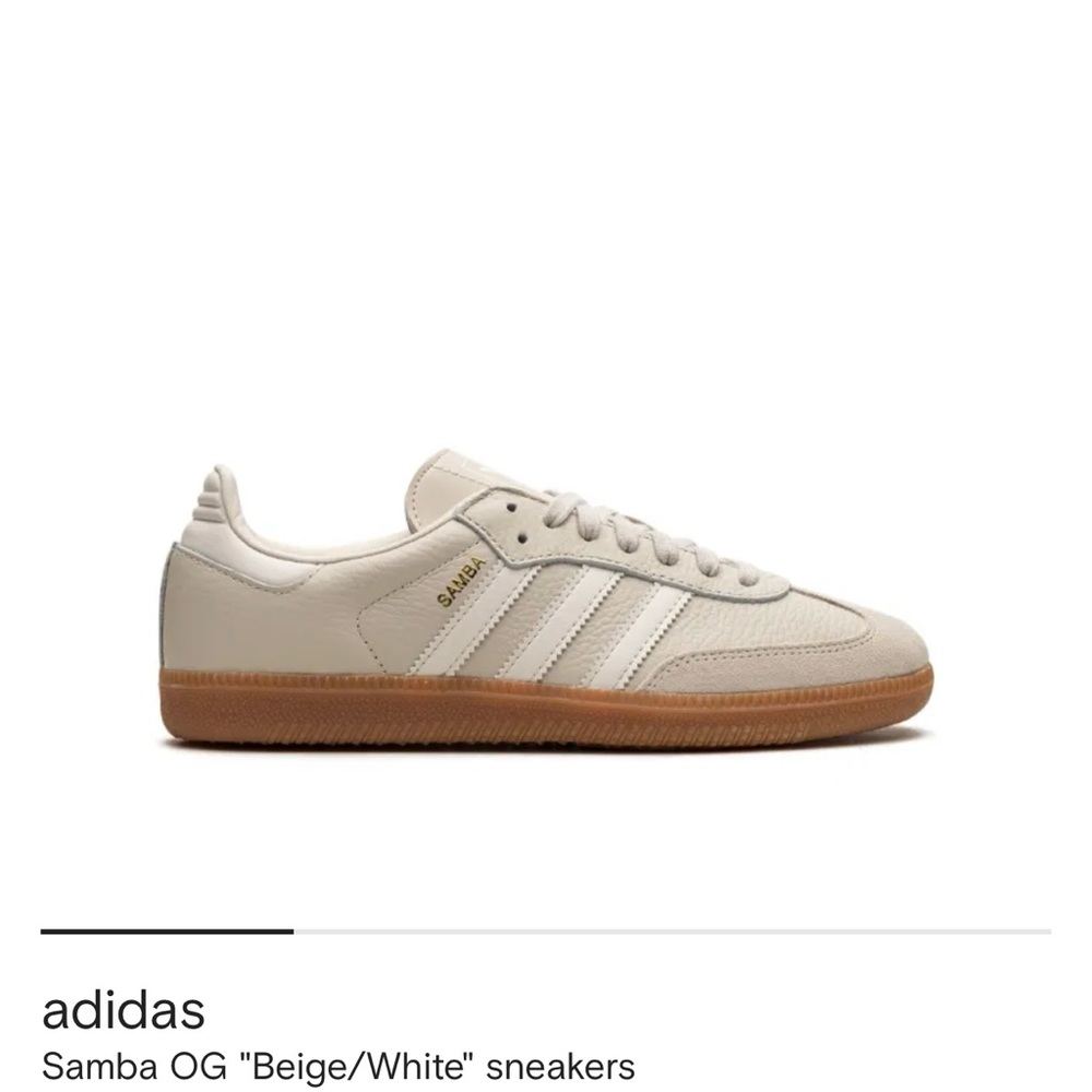 SOLD on eBay Adidas Samba OG Beige and White Sneakers